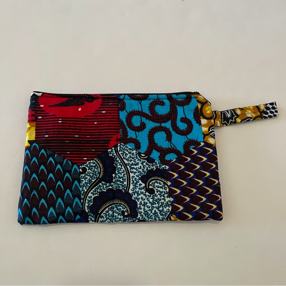 African Print Ankara Mixed Print Multicolor Tribal Print Padded Cosmetic Bags